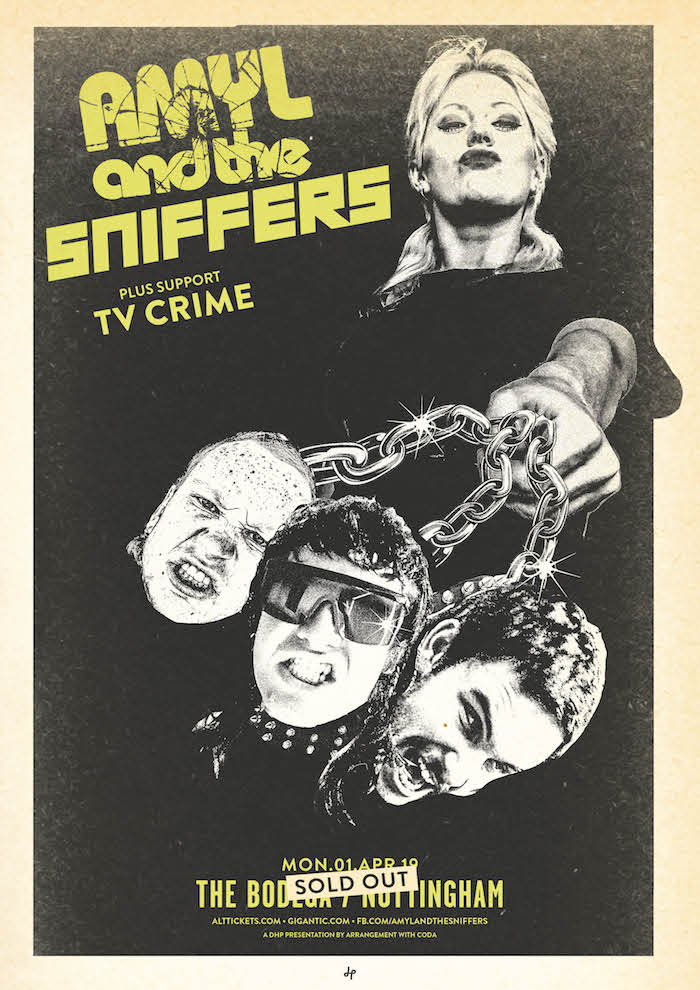 AMYL & THE SNIFFERS + TV CRIME bodega Nottingham gig poster